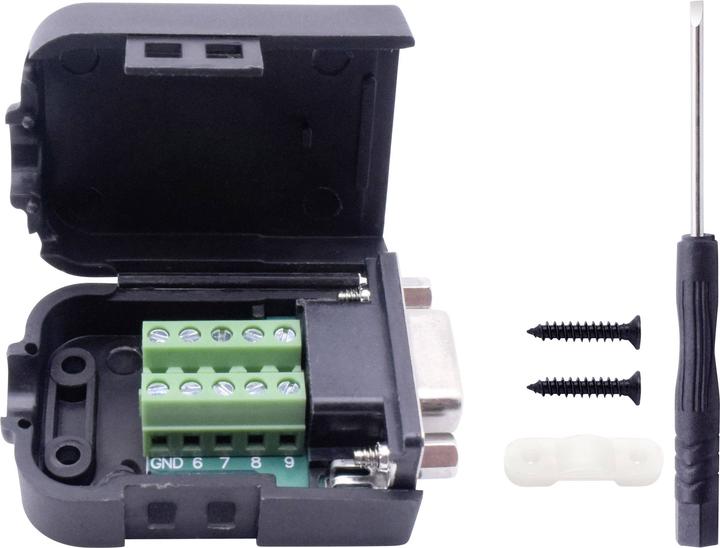 Tru Components Presa da pannello D-Sub modulare a 9 pin con bullone di montaggio e custodia