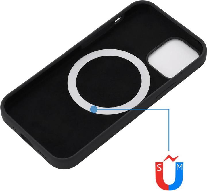 Produktbild Apfelkiste iPhone 15 Pro MagSafe Silikon Case Hülle, Schwarz (Apple iPhone 15 Pro)