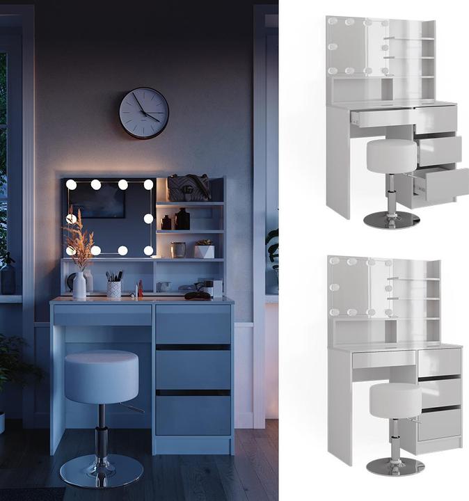 Actual product image Vicco Sherry with stool and lighting (90 x 75 x 40 cm)