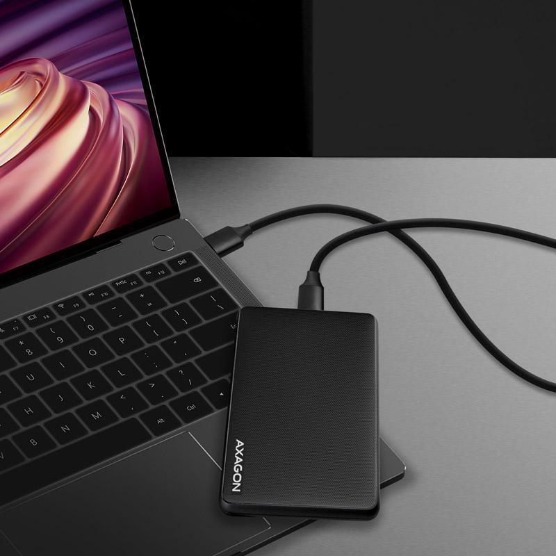 Thumbnail - Axagon EE25-SL externes 2,5"-Gehäuse, USB 3.0 / SATA III - USB-A (2.5"), Festplattengehäuse, Schwarz