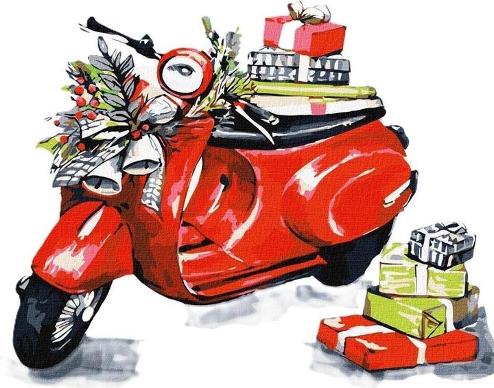 Produktbild Ideyka Malen nach Zahlen - Weihnachtsmotorrad