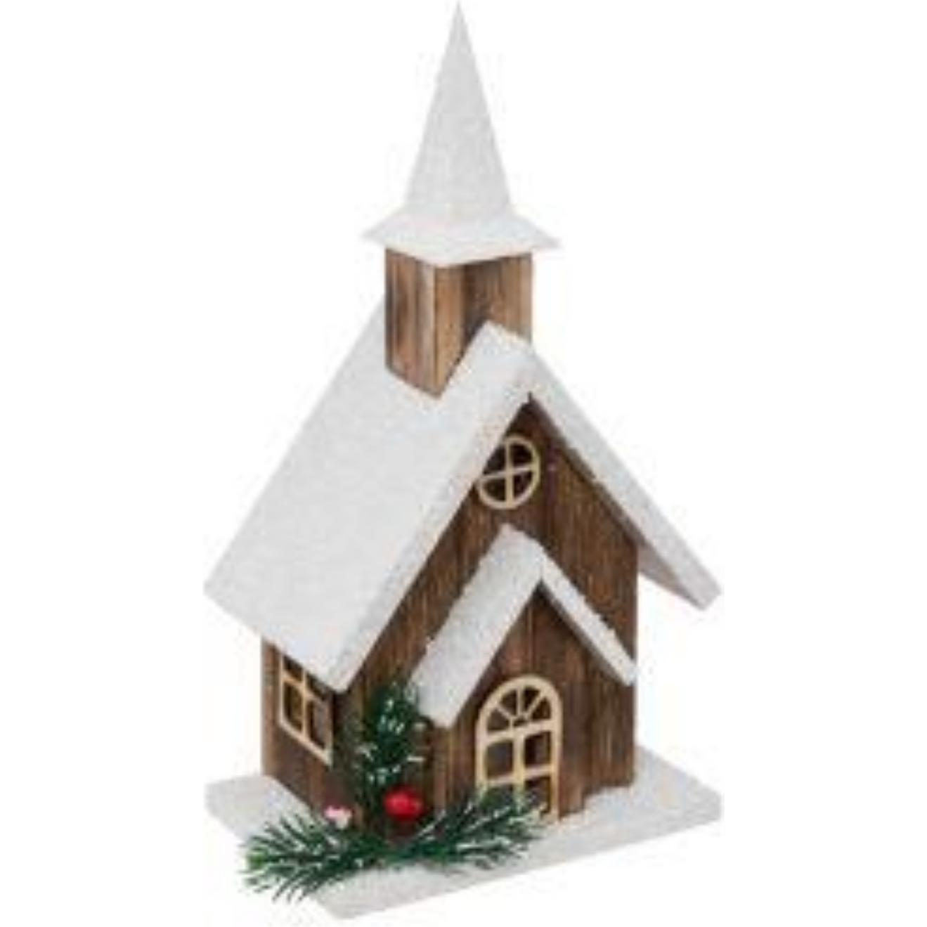 Atmosphera, Weihnachtsbeleuchtung, Kirchendekoration aus Holz führte 27 cm