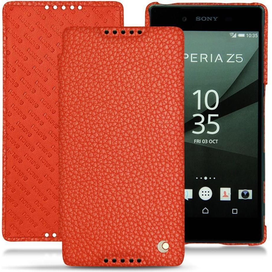Thumbnail - Noreve Lederschutzhülle horizontal (Sony Xperia Z5), Smartphone Hülle, Orange