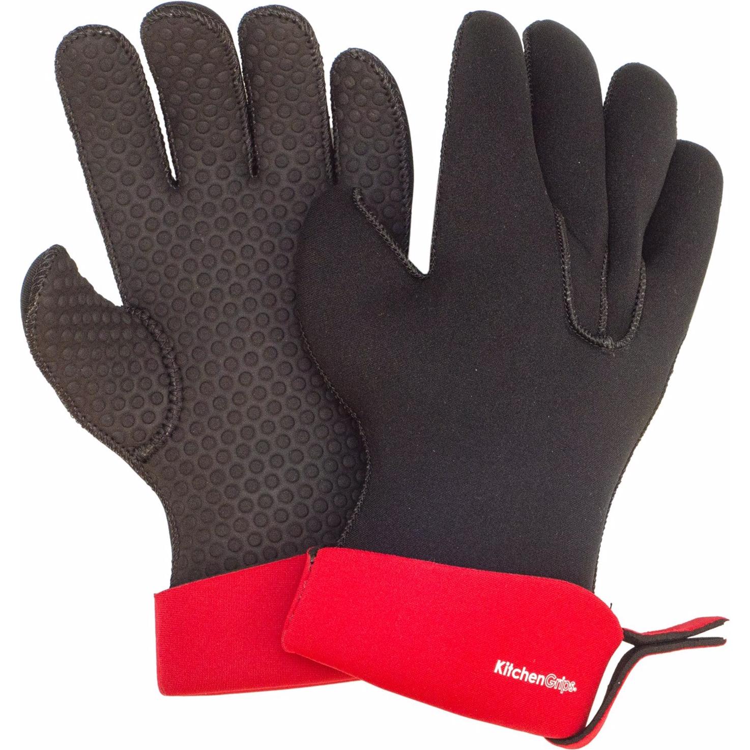 Cuisipro Küchenhandschuhe Gr. L, 5 Finger, schwarz rot, Backhandschuhe + Topflappen, Schwarz