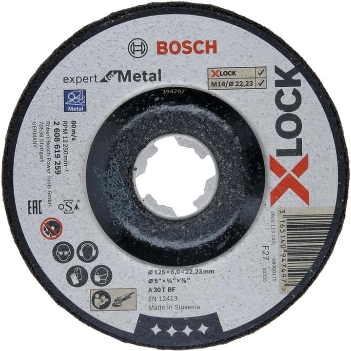 Immagine prodotto Bosch Professional Zubehör Disco da sbavo PRO Metal X-Lock, 125 x 6 x 22,23 mm