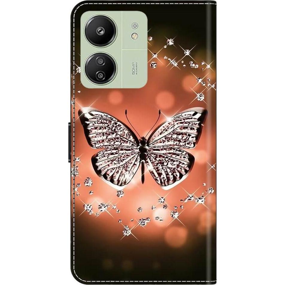 Cover-Discount Xiaomi Poco C65 / Redmi 13C - 3D-Effekt Etui Crystal Butterfly (Xiaomi Redmi 13C 5G, Xiaomi Poco C65, Xia...