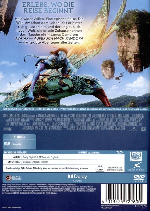Actual product image Avatar - Departure to Pandora (DVD, 2024, German, English)