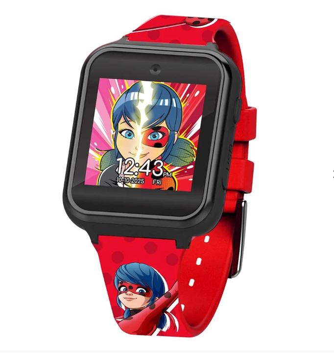Produktbild Accutime Kinder Smart Watch Miraculous (rot): Selfie Kamera, Foto & Video, Stoppuhr, 6 Spiele, 3 Hin (40 mm)