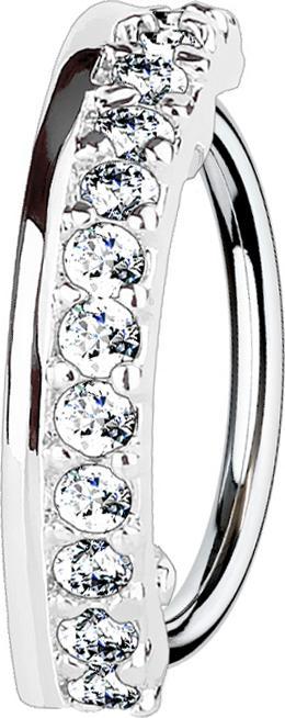 Immagine prodotto Star Piercing Anello Micro Piercing in argento a semicerchio con tredici cristalli (Ottone, Acciaio chirurgico 316L)