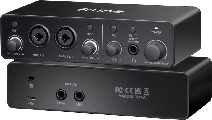 Actual product image Fifine Ampli3 Type-C Audio Interface 2 Channel USB Treble Sound Card Mixer