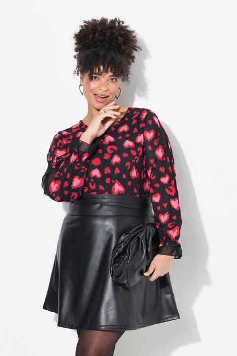 Produktbild Miamoda Meshbluse, Herz-Muster, blickdicht mit Jersey unterlegt (48)