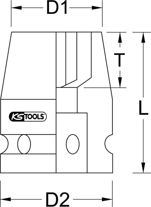Actual product image KS Tools 1" power socket short (90 mm)