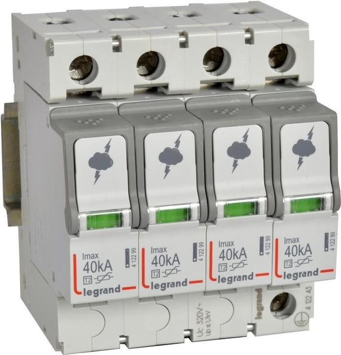Legrand Scaricatore di sovratensione di tipo 2, circuito 4+0, 230/400 VAC, Imax 40 kA (Uc)320 VAC