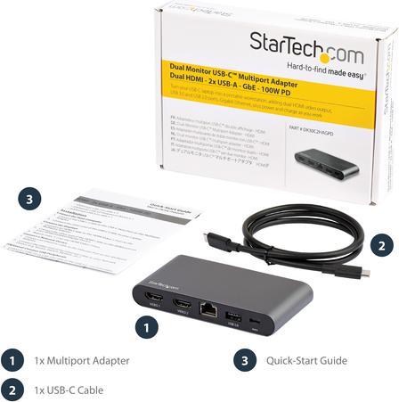 Actual product image StarTech DK30C2HAGPD (USB-C, 4 Ports)