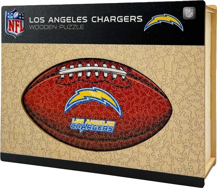 Actual product image Iconic NFL - Los Angeles Chargers– Football with Logo - Wooden Puzzle Size L (500 pieces) (500 pieces)