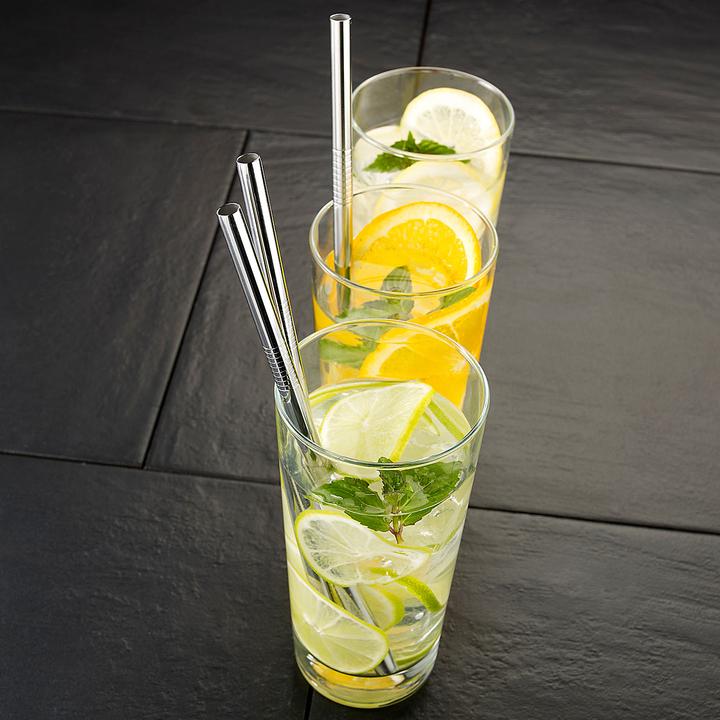 Produktbild Infactory 4er-Set Cocktail-Trinkhalme aus Edelstahl (4x)