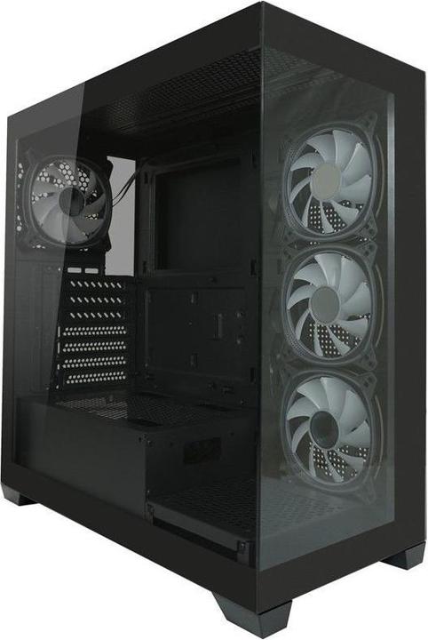 Actual product image LC-Power Housing MidiTower 715B black USB3.2/Audio,without power supply,SEAMLESS X (ATX, mATX, Mini-ITX)