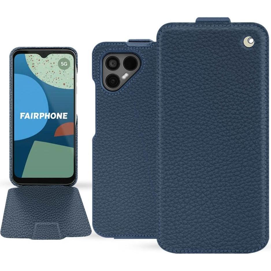 Noreve Lederschutzhülle vertikal (Fairphone 4), Smartphone Hülle, Blau
