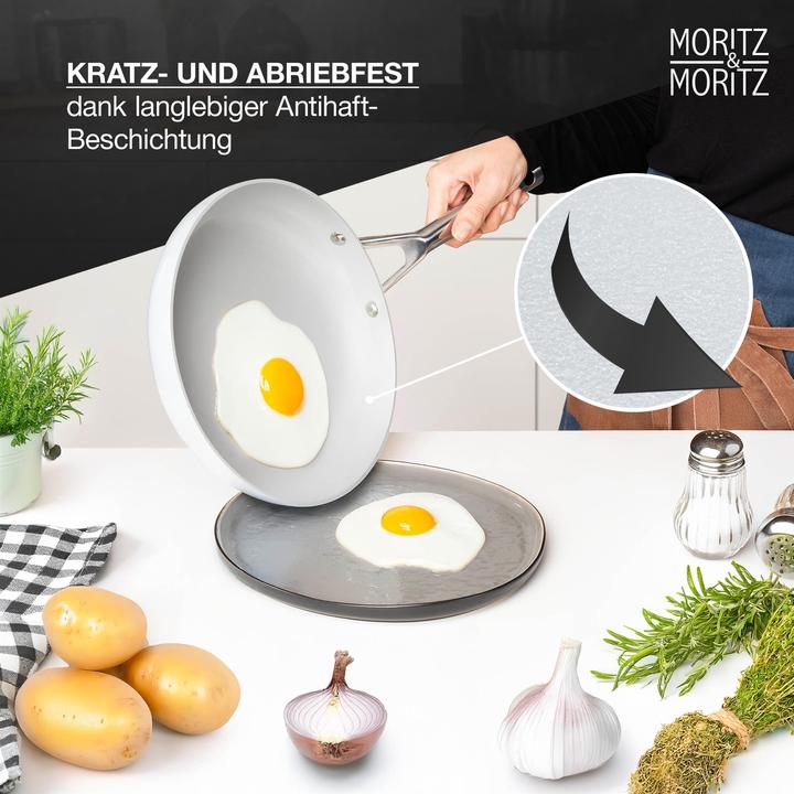 Immagine prodotto Moritz & Moritz Set di pentole e padelle da 7 pezzi Grigio (Set di pentole e padelle da cucina, Alluminio)