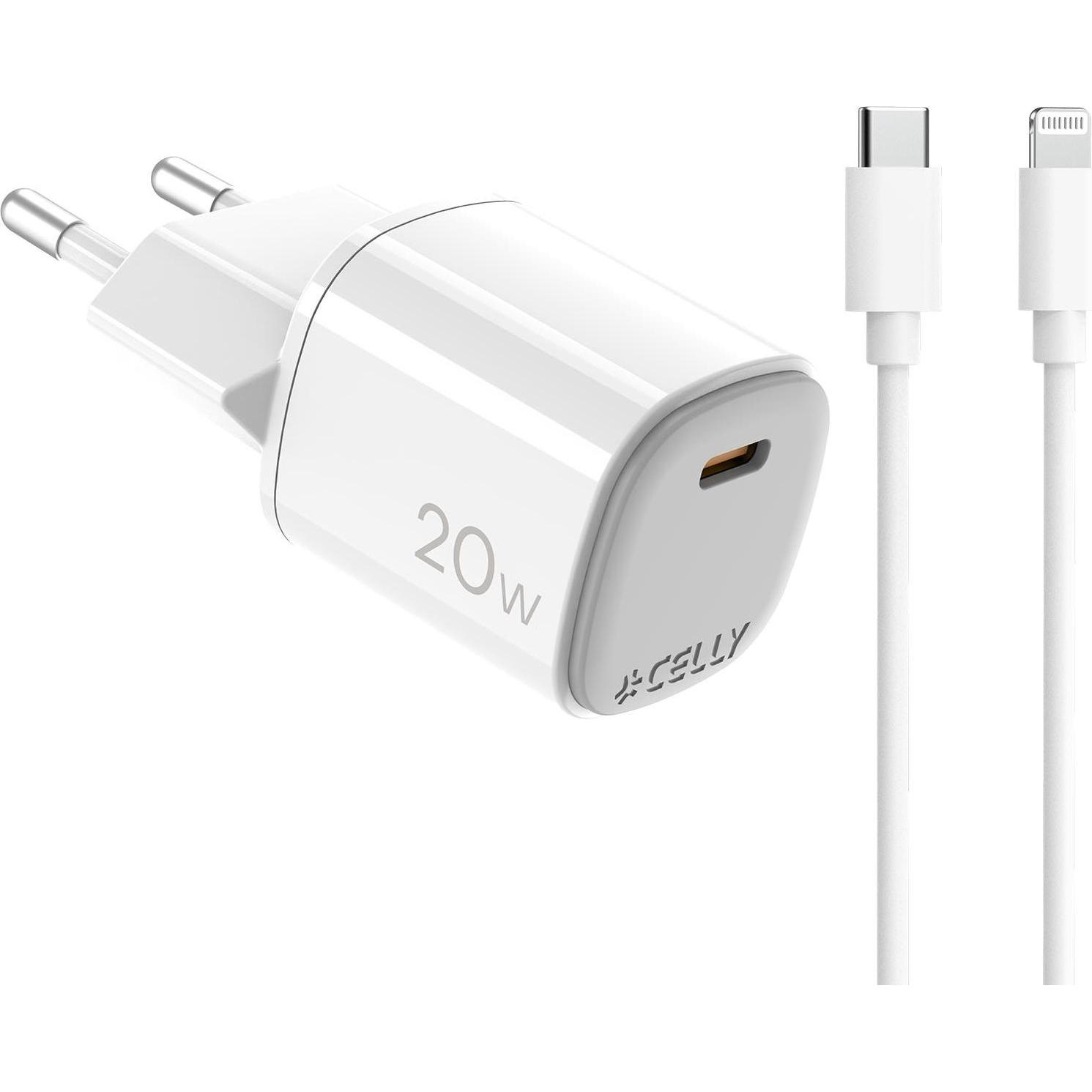 Celly UPTC1USBC20WCTL, USB Ladegerät, Weiss