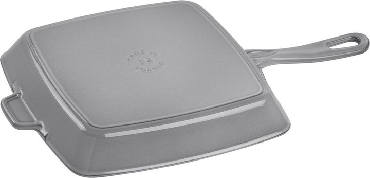 Actual product image Staub Grill pan square, Gray, 26x26 cm (26 cm, Grill pan, Cast iron)