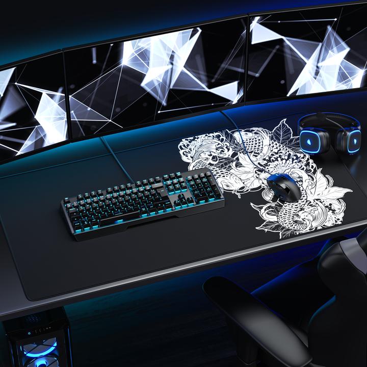 Produktbild Titanwolf Gaming Mauspad, 1200 x 600mm XXXL Speed Gaming Mausmatte, Mousepad Extragrosse Fläche, Koi Tattoo 3 (XXL)