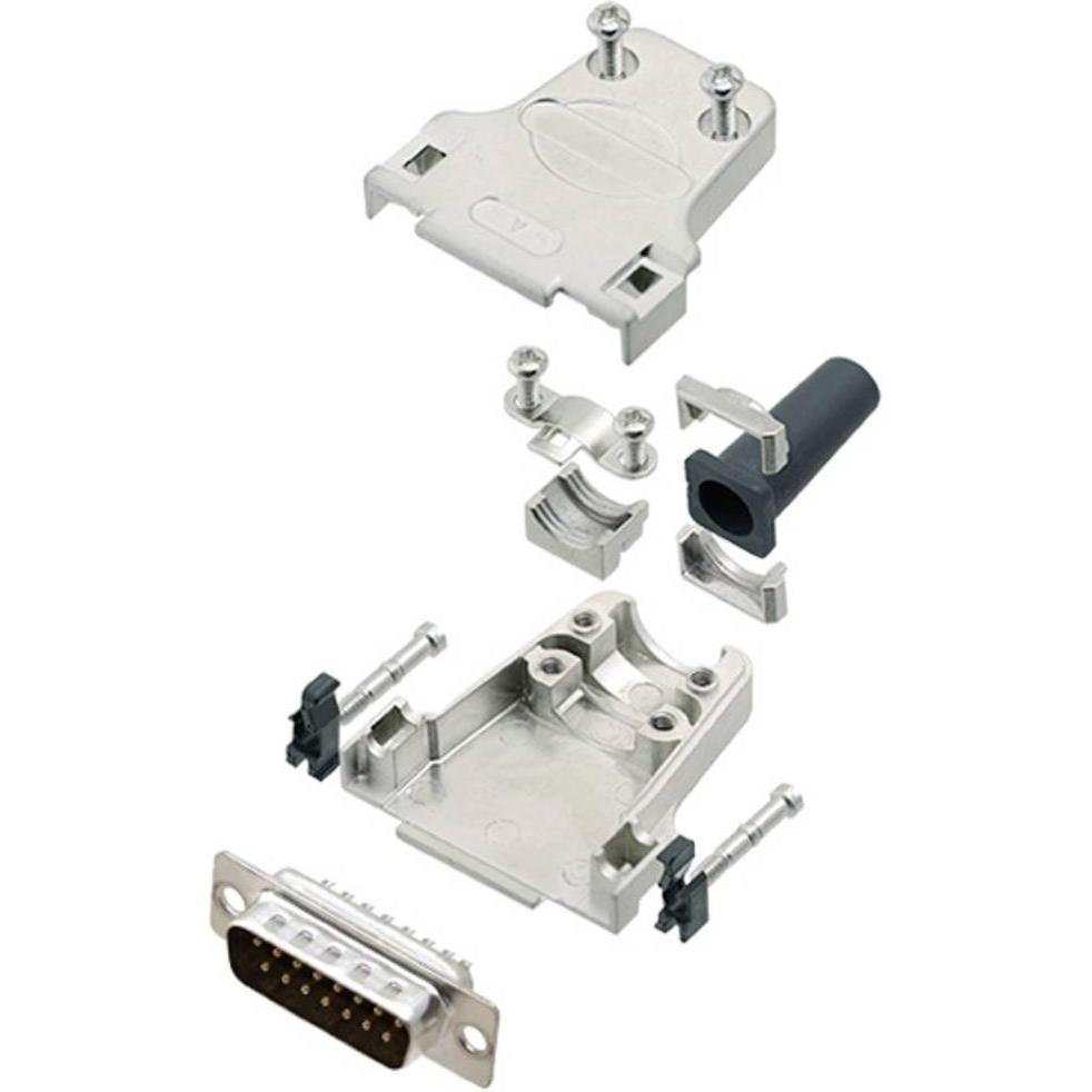 Tru Components TCDTZF15DBPK 7709800 D-SUB Stiftleisten-Set 180 ° Polzahl (num):, Elektronikkabel + Stecker