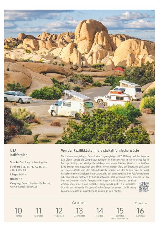 Produktbild Harenberg Campinglust Wochen-Kulturkalender 2026 - 53 unvergessliche Touren (Spezial)