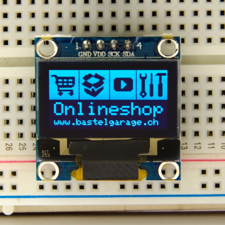 Actual product image Purecrea OLED Display Blue I2c 128x64 0.96"