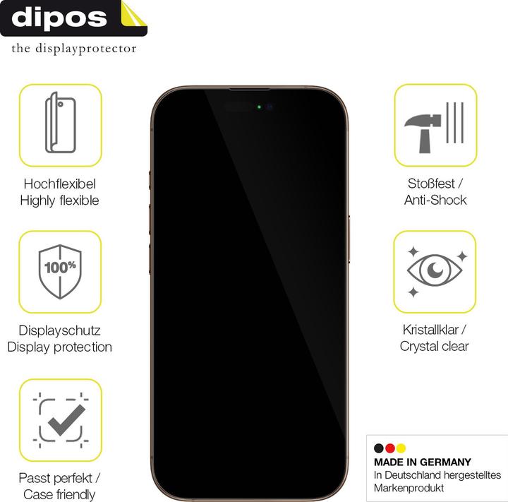 Immagine prodotto Dipos 3D Full-Cover Pellicola Protettiva (1 pz., Apple iPhone 16 Pro Max)