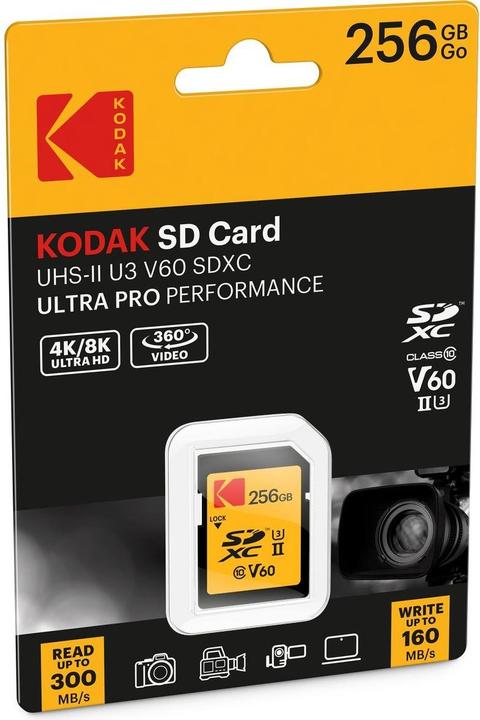 Produktbild Kodak SD 256GB UHS-II U3 V60 Ultra Pro (256 GB, SDXC, U3, UHS-II)
