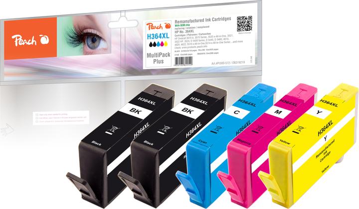 Produktbild Peach NR.364XL MultiPackPlus 2xbk Retail Comp. (BK, C, M, Y)