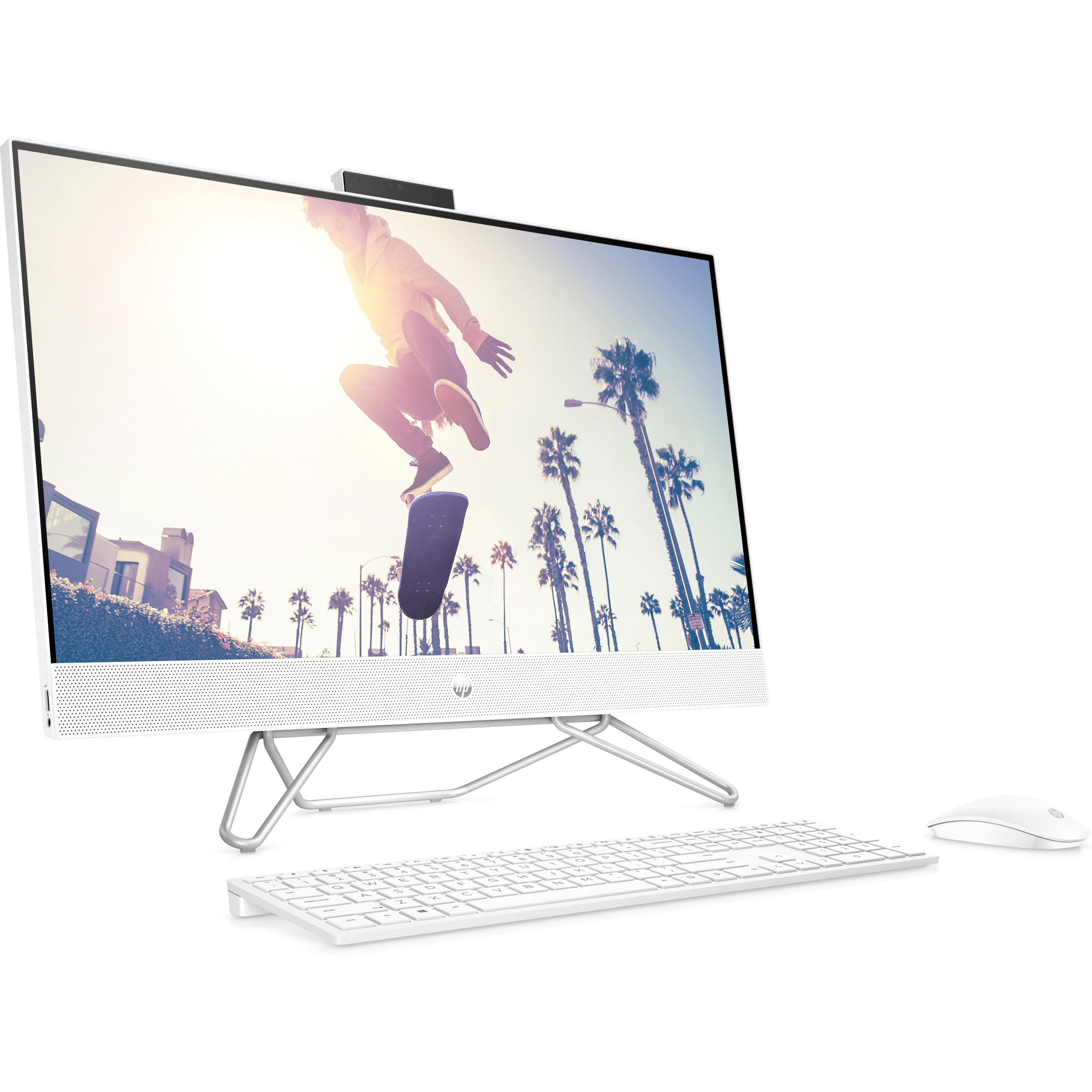HP AIO 24-cb1103ng (Intel Core i3-1215U, 8 GB, 256 GB, GeForce MX450), PC, Weiss