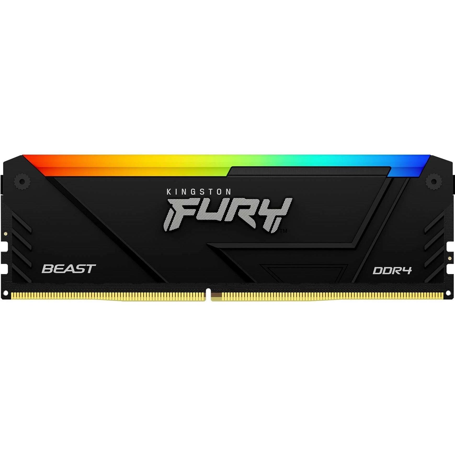 Kingston FURY Beast RGB (1 x 16GB, 3200 MHz, DDR4-RAM, DIMM), RAM, Schwarz