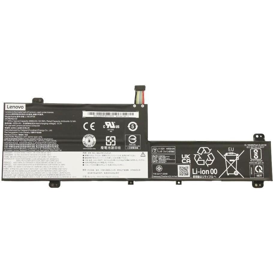 Lenovo CP/B L19C3PD6 11.52V52.5Wh3cel (4 Zellen, 4595 mAh), Notebook Akku, Schwarz