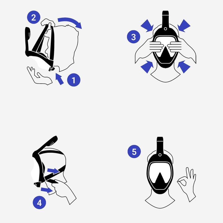 Produktbild Subea Schnorchelmaske Easybreath Damen/Herren Tauchmaske 900 blaugrau