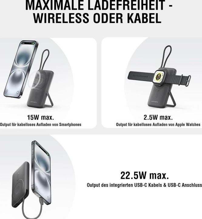 Actual product image 4smarts Wireless Powerbank Enterprise Pocket spacegrau (10000 mAh, 22.50 W, 38.50 Wh)