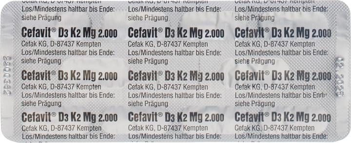 Nährwerte und Zutaten Cefak D3 2000 K2 Mg Kaps (60 Stück, Kapseln, 79 g)