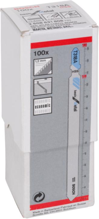Productafbeelding Bosch Professional Zubehör Stichsägeblatt T 118 A Basic for Metal, 5er-Pack