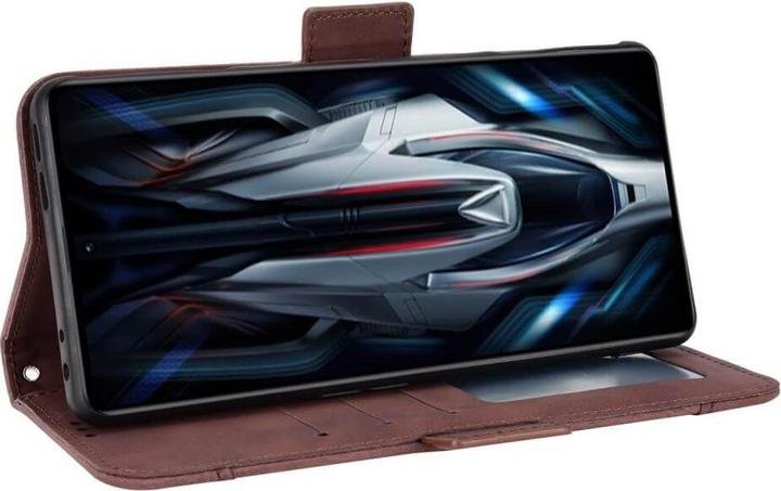 Actual product image Cover-Discount Xiaomi Poco F4 GT - Case with many card slots brown (Xiaomi Poco F4 GT)