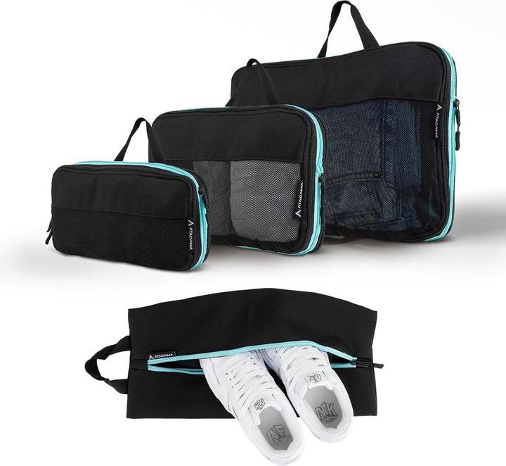 Actual product image Atacama Kompressions-Packwürfel-Set 4-tlg. Schwarz-Türkis