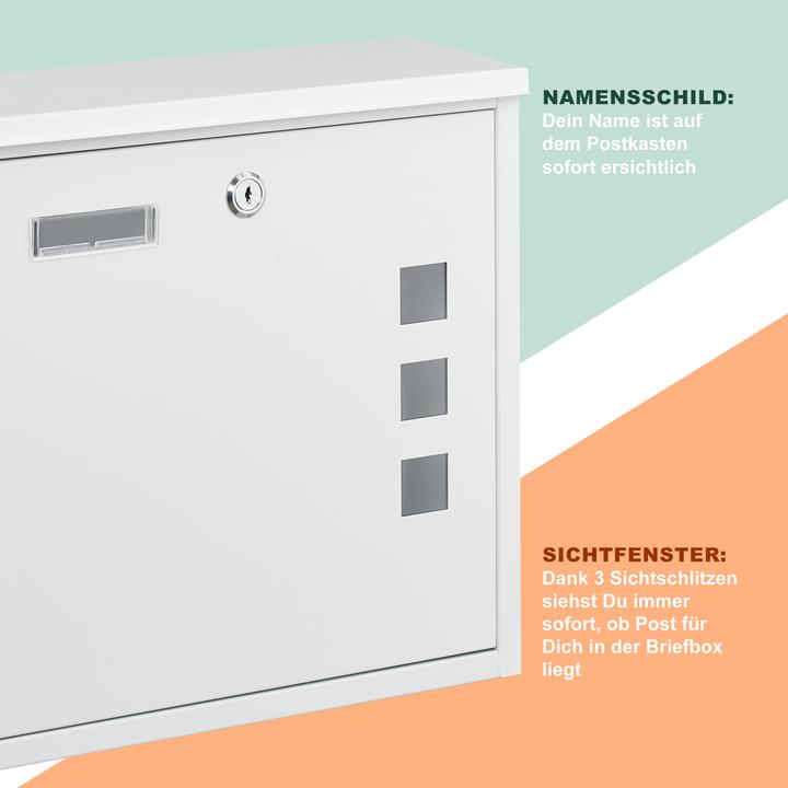 Actual product image Relaxdays Briefkasten mit Sichtfenster