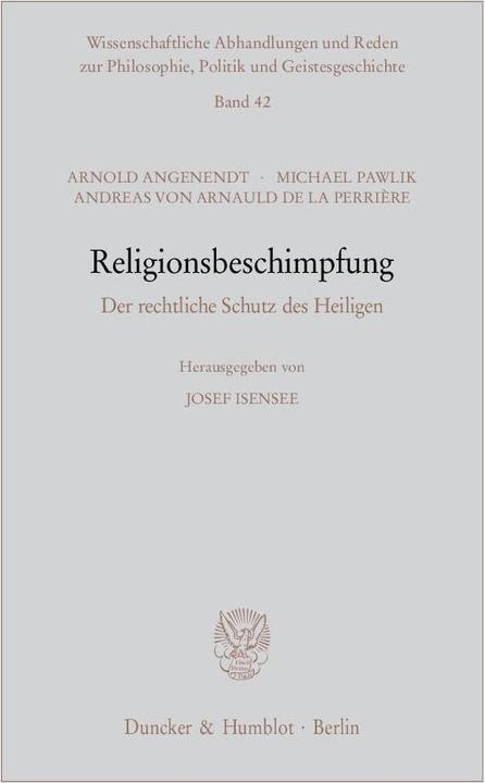 Produktbild Religionsbeschimpfung (Deutsch, Arnold Angenendt, Michael Pawlik, 2007)