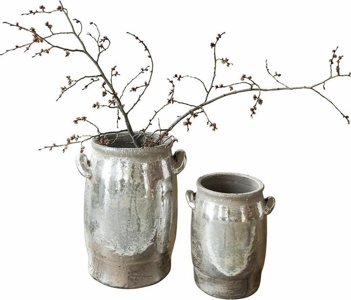 Loberon Vase 2er Set Eleganteque silber (2x, 1.50 l)