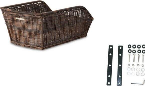 Actual product image Basil CENTO RATTAN LOOK WSL, WSL System pannier rack basket, waterproof natural brown (NEW 2024)