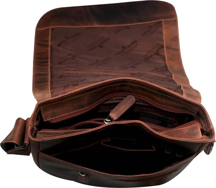 Actual product image Greenwood Herrentasche Echtleder 12 Zoll Hetwig Vintage Look Sandel No.24