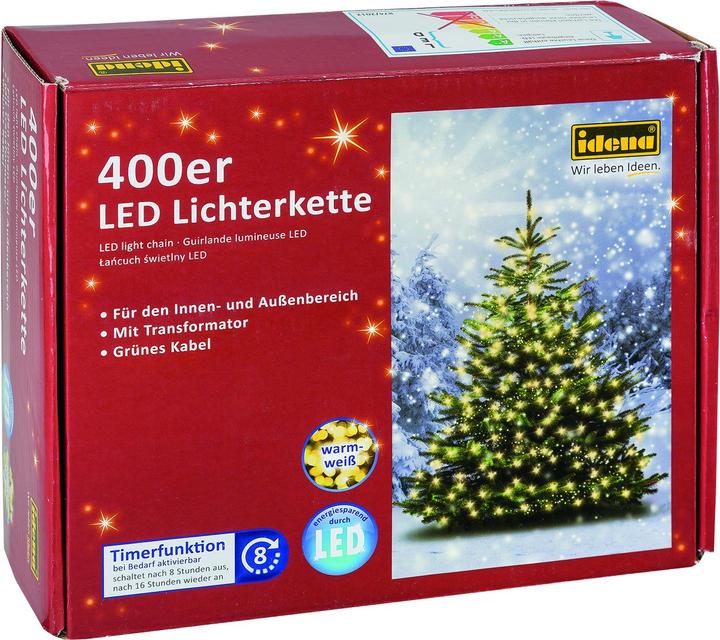 Produktbild Idena LED Lichterkette 400er WW,8h Timer,47,90m (47.90 m)