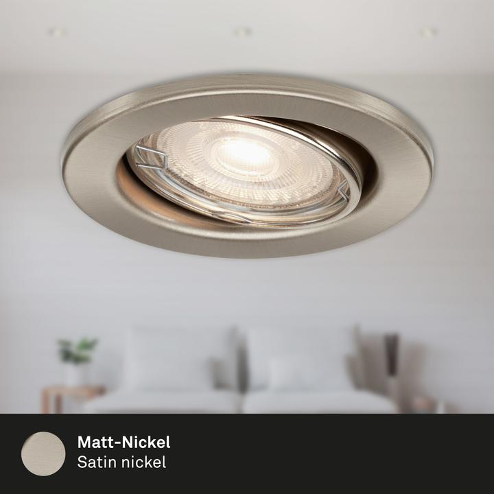 Image du produit Briloner Lampes LED encastrées, nickel mat, set de 3,3xGU10/5W (460 lm, GU10)