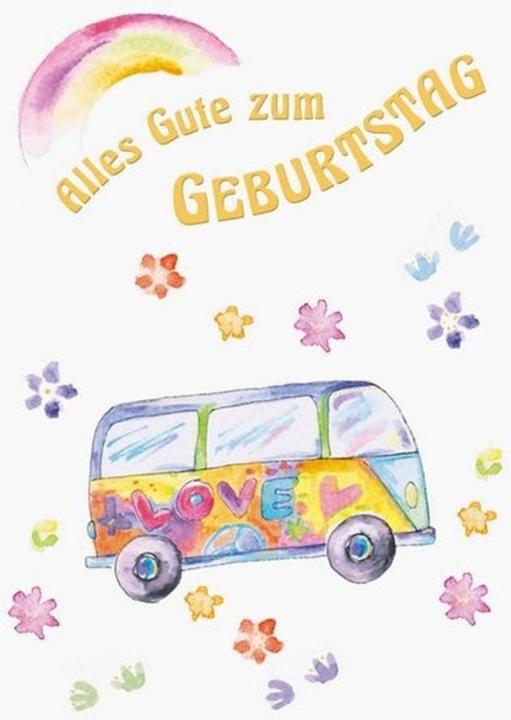 Produktbild ABC Geburtstagskarte Hippiebus B6 (1 Stk.)
