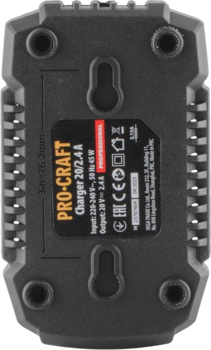 Immagine prodotto Procraft Caricabatterie 20/2.4A 20 V 2,4 A per batterie agli ioni di litio (20 V)